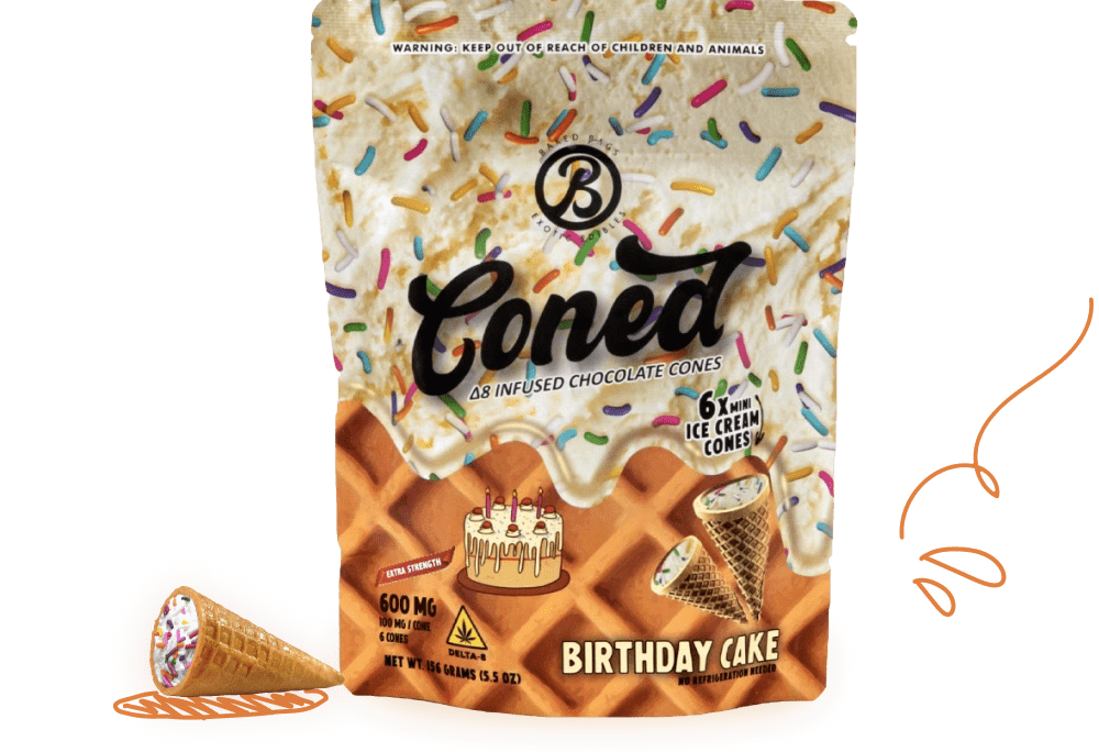 Birthday Cake Edibles Coned Baked Bags