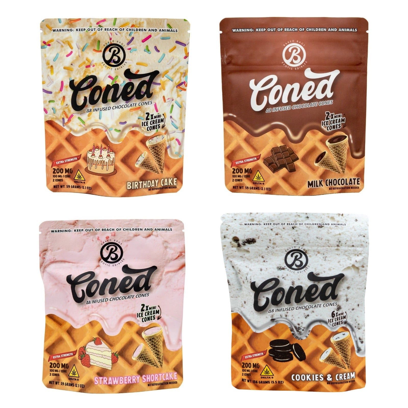 Extra Strength Variety Pack: Chocolate Cone THC Edibles